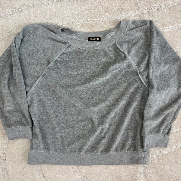 Suzie Kondi Grey Velour Sweatshirt - Picture 1 of 4